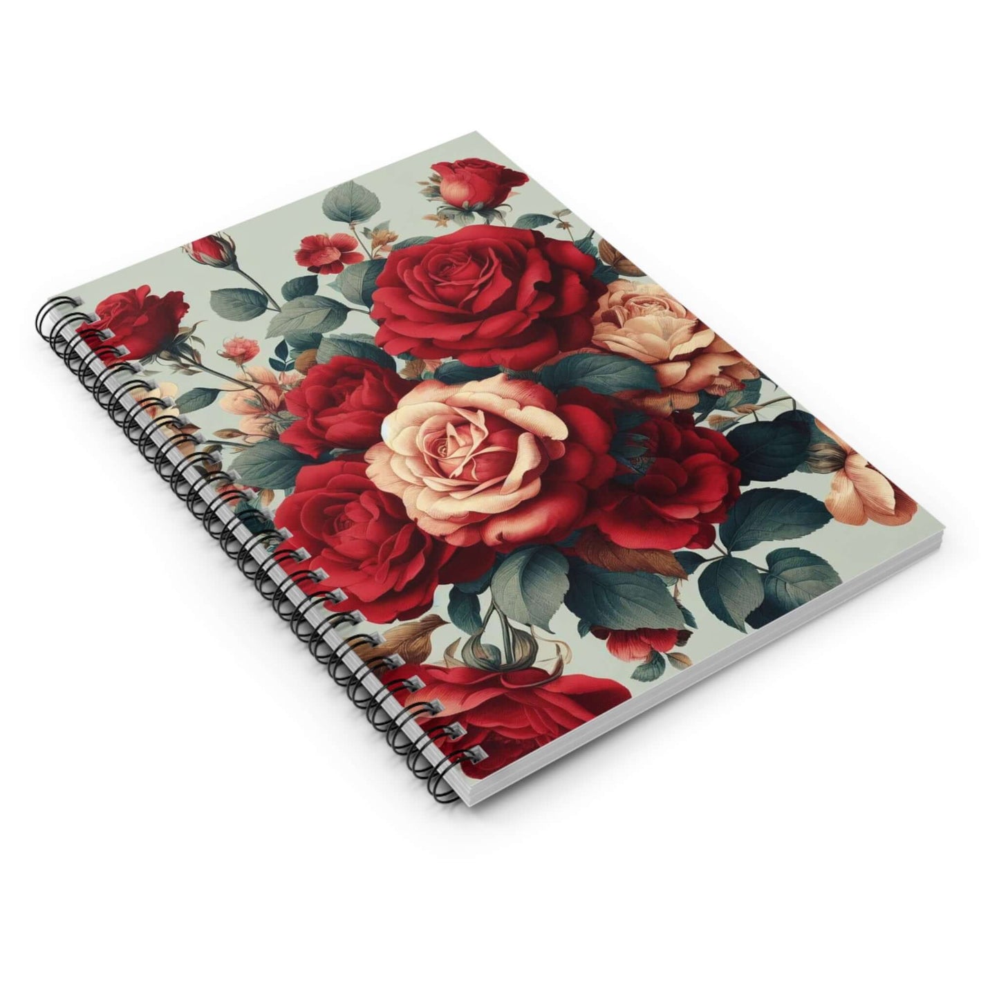 Rose Floral Spiral Notebook, Ruled Line | Artistic Design for Everyday Use | Perfect Gift for Writers, Him & Her - Wyld Peak