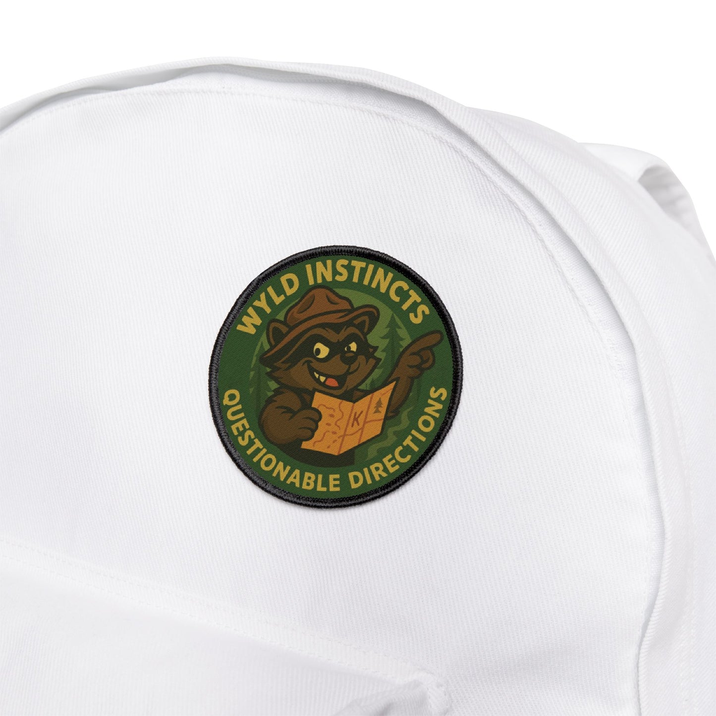 Wyld Instincts, Worse Directions – Raccoon Adventure Iron-On Patch