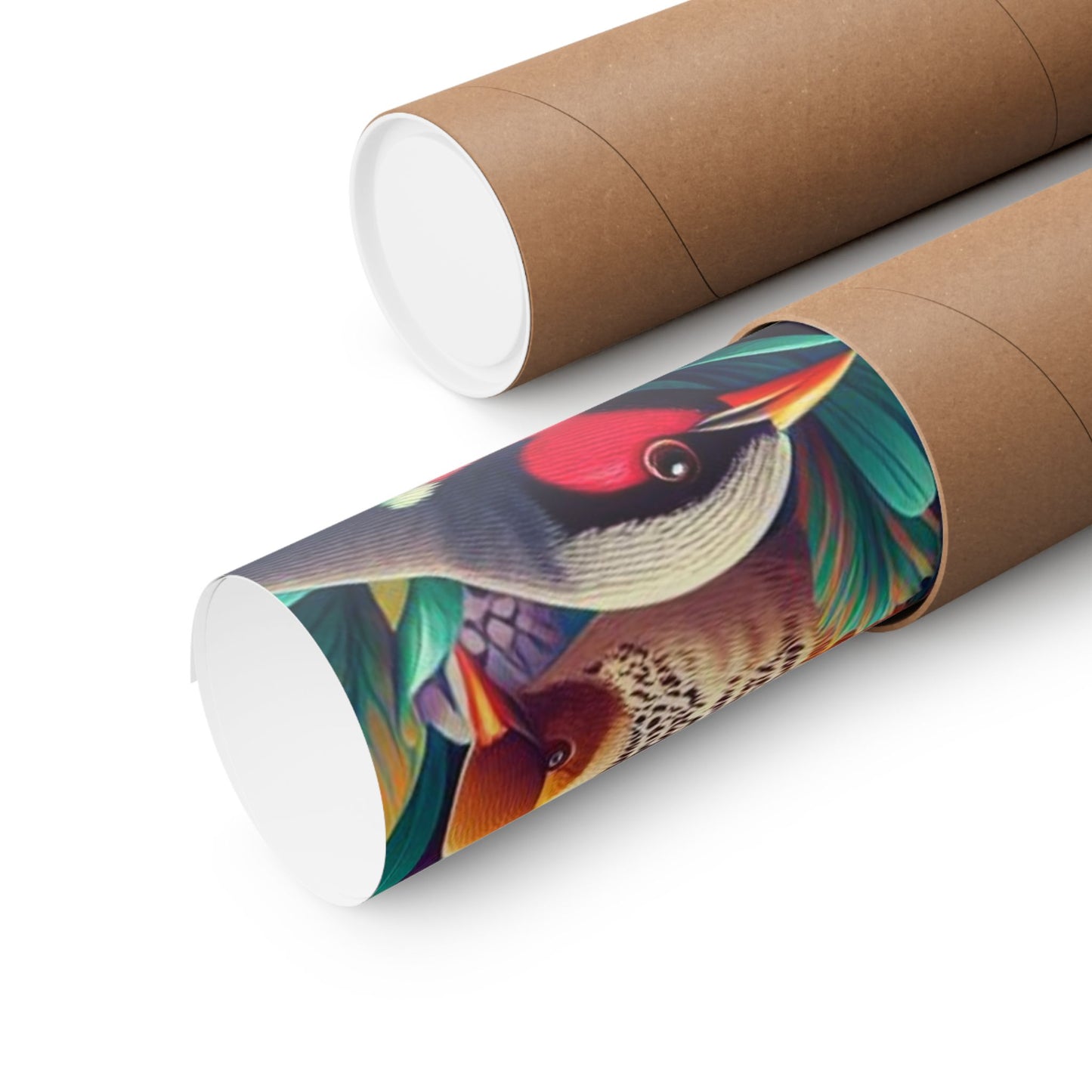 Vibrant Retro Bird Art Poster, Matte Vertical Wall Decor, Wall Art, Gift
