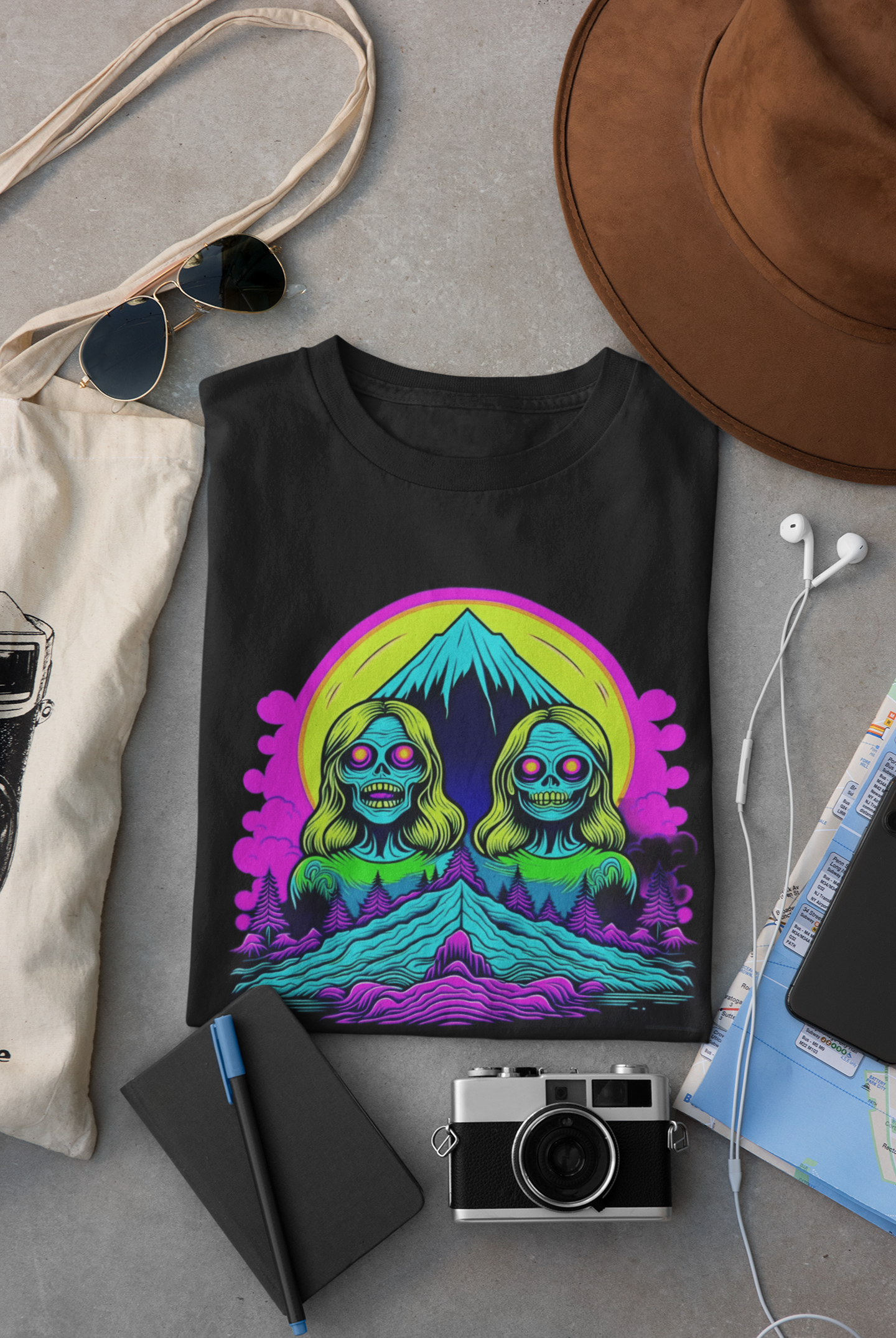 Zombie Peak Long Sleeve Tee – Graphic Hiking Shirt for Horror Fans