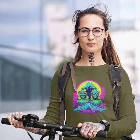 Zombie Peak Long Sleeve Tee – Graphic Hiking Shirt for Horror Fans