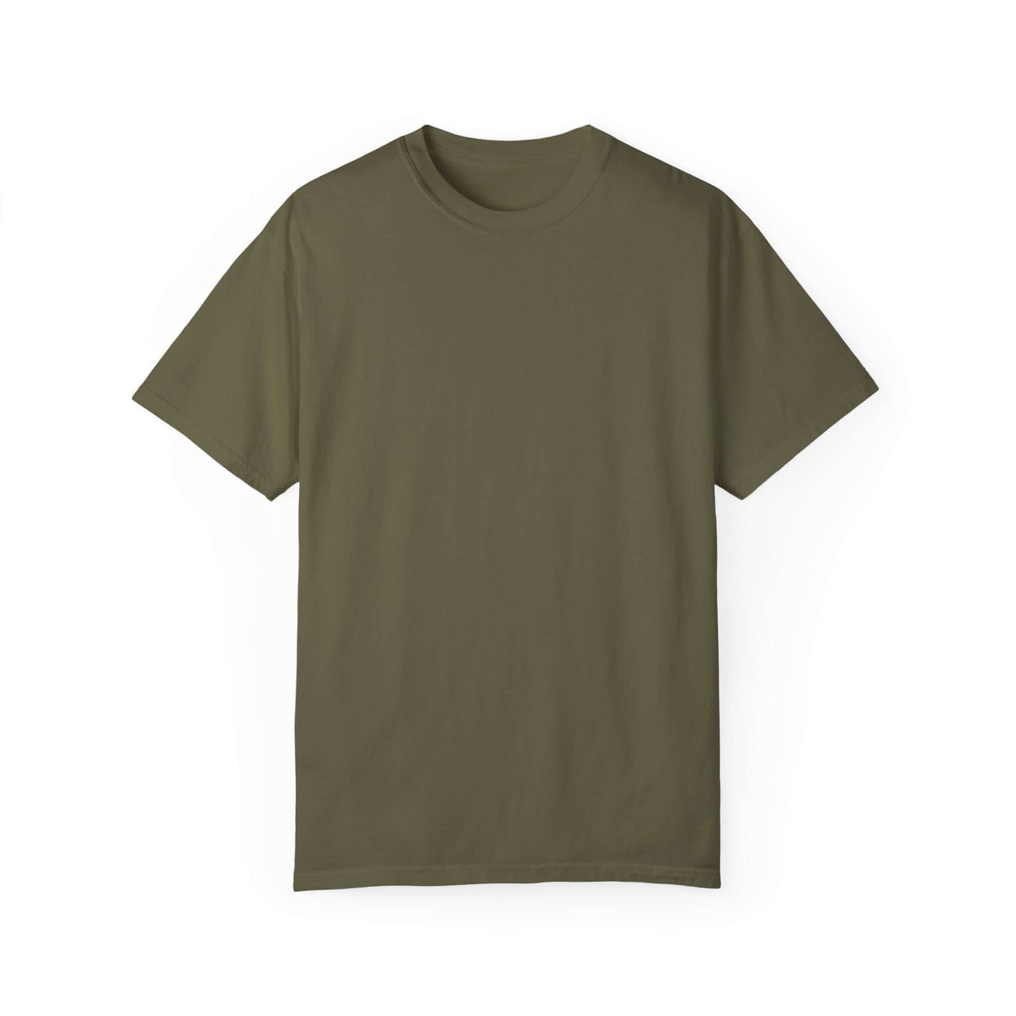 Eco-friendly women’s ringspun cotton tee, plain design for sustainable everyday wear in army green.