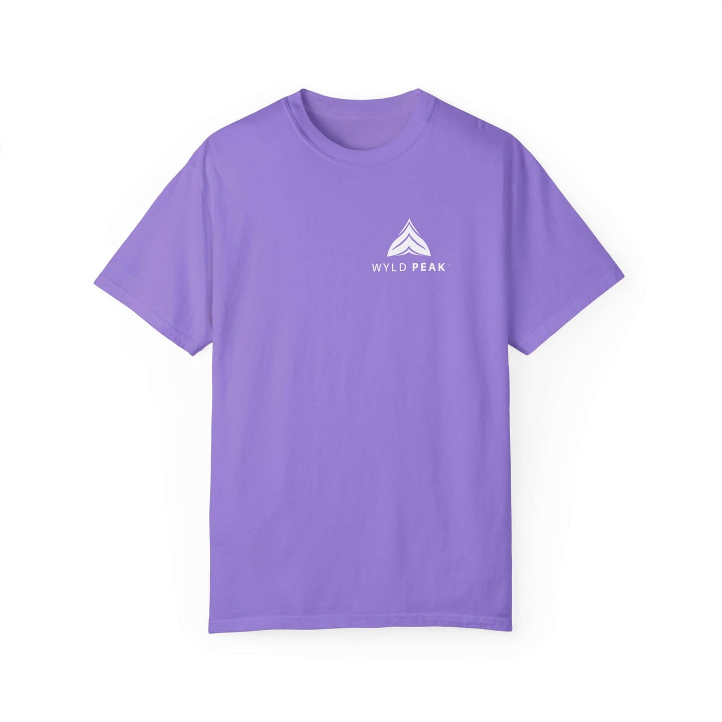 Women’s cotton t-shirt with a front logo, perfect for outdoor enthusiasts and athletes in purple.