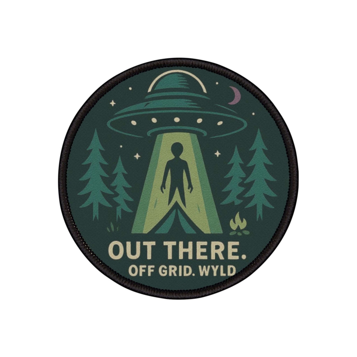 Beam Me Out, I Forgot the Bug Spray – 3-Inch Wyld Iron on Patch for Outdoor Escapists