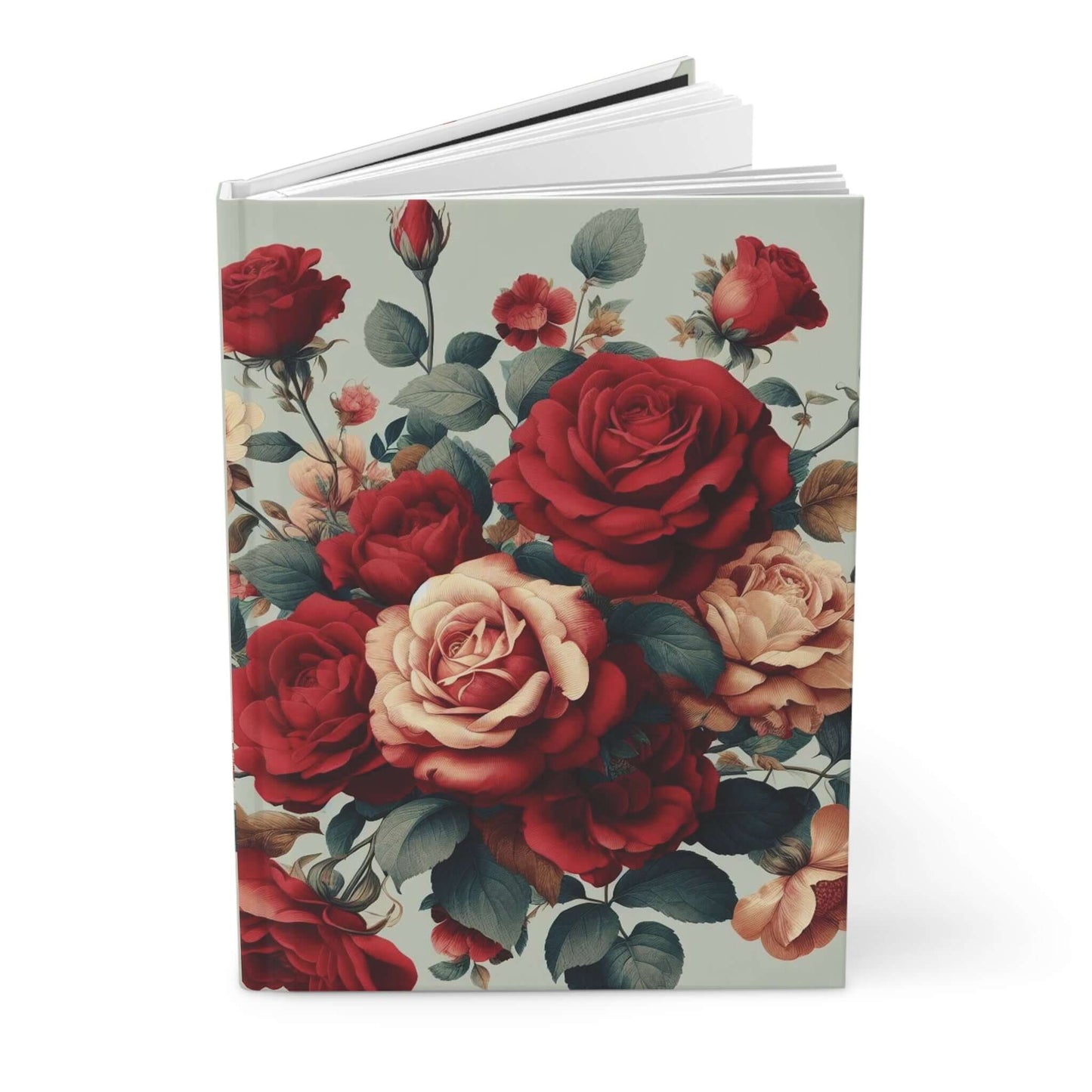 Rose Floral Hardcover Journal | Matte Finish Notebook | Elegant Writing Diary - Wyld Peak