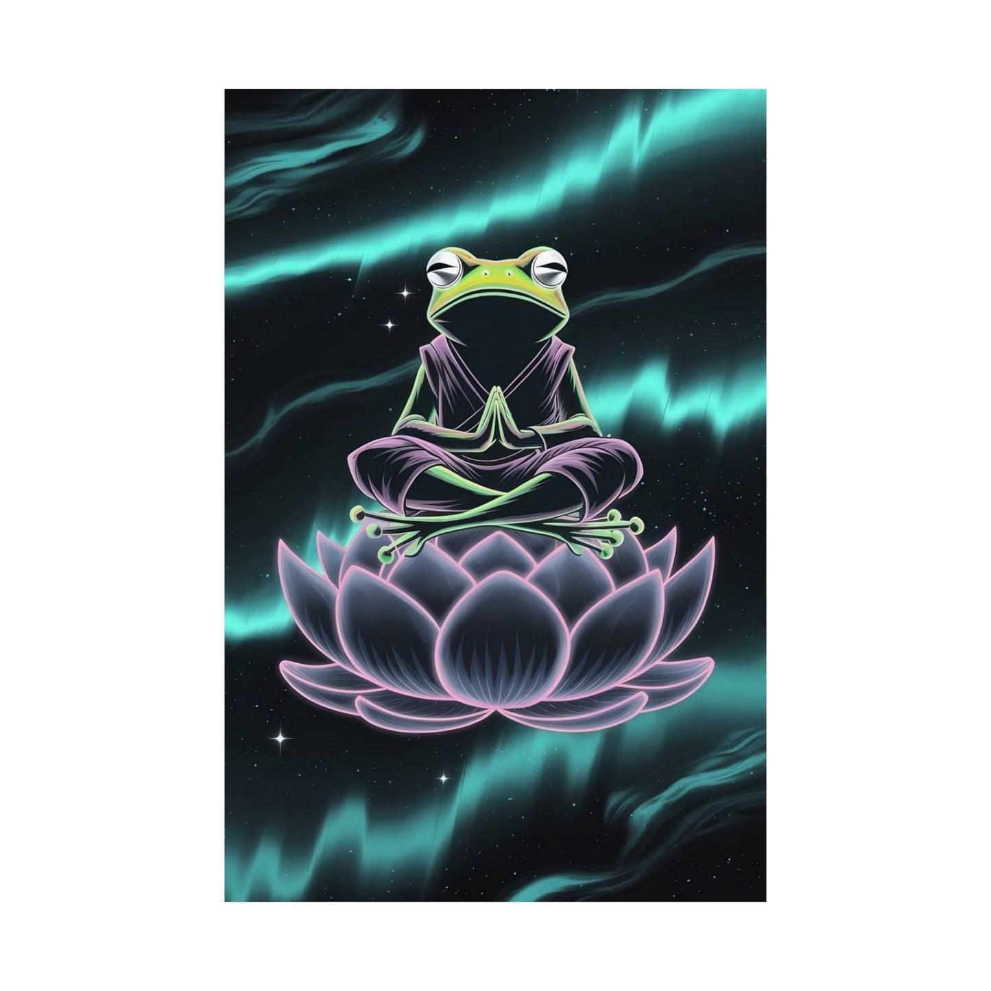 Psychedelic Frog, Mindfulness Art Poster, Matte Vertical Wall Decor, Wall Art, Gift