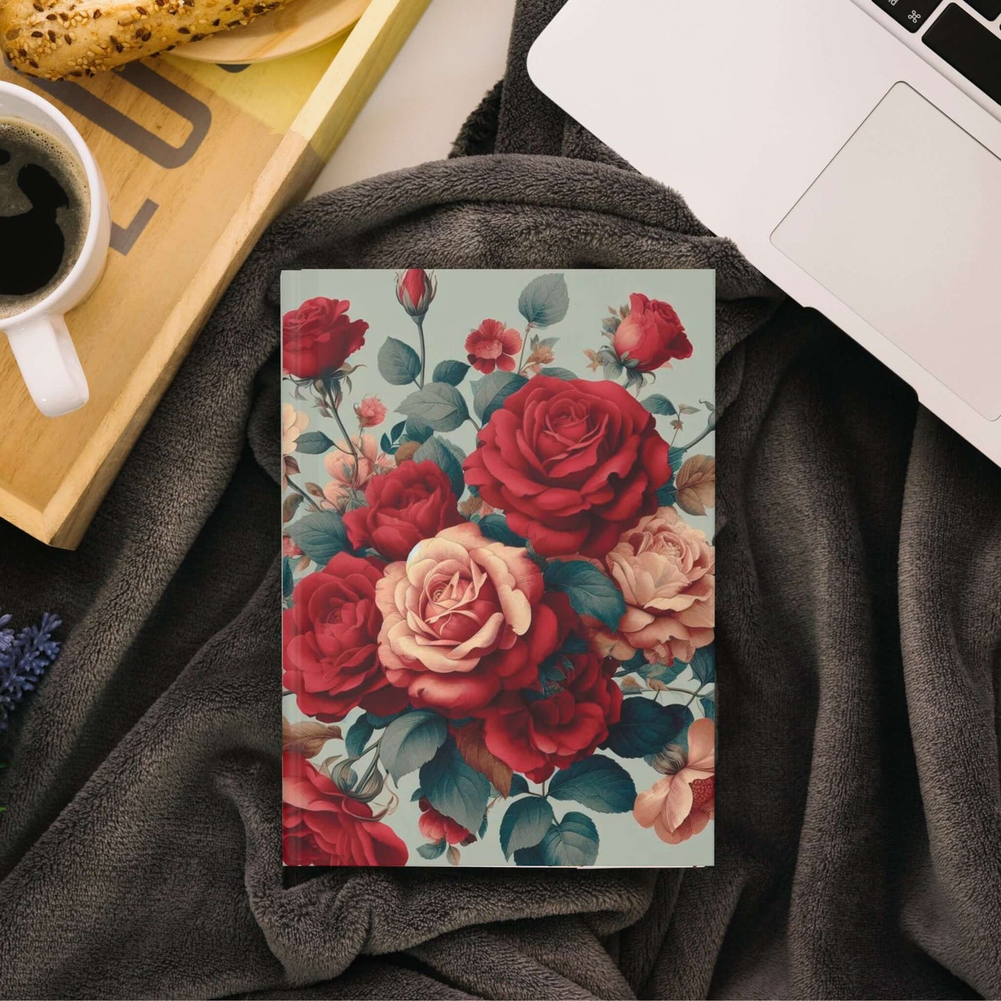 Rose Floral Hardcover Journal | Matte Finish Notebook | Elegant Writing Diary - Wyld Peak