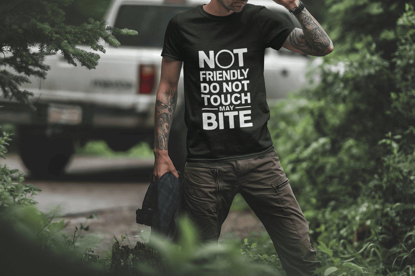 Not Friendly Men's Organic Cotton Hiking T-Shirt – Bold Eco Tee