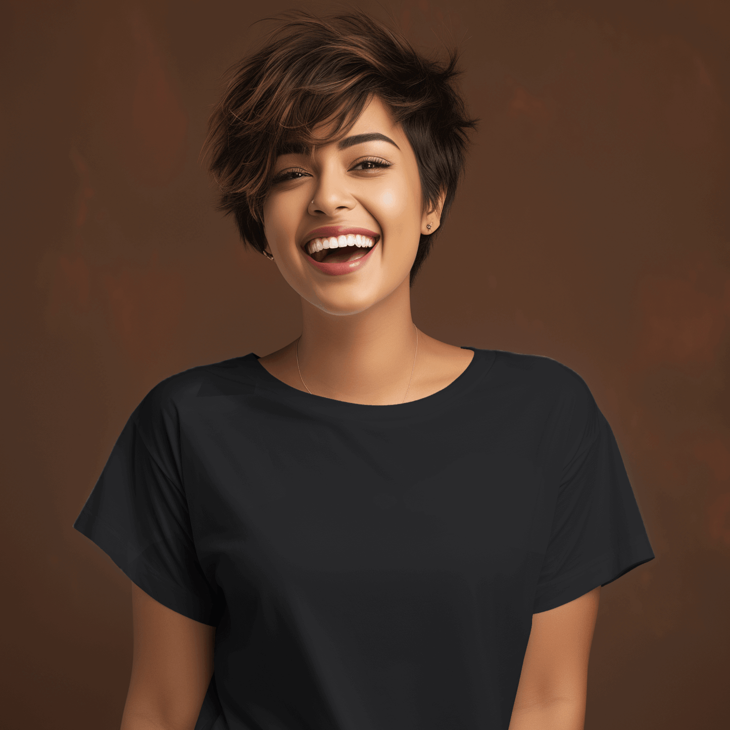 Comfortable plain women’s ringspun cotton t-shirt, perfect for layering or casual wear.