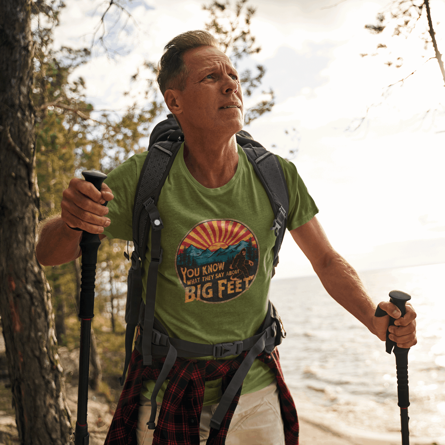 Bigfoot Men’s Organic Cotton Hiking T-Shirt – Eco Trail Graphic Tee