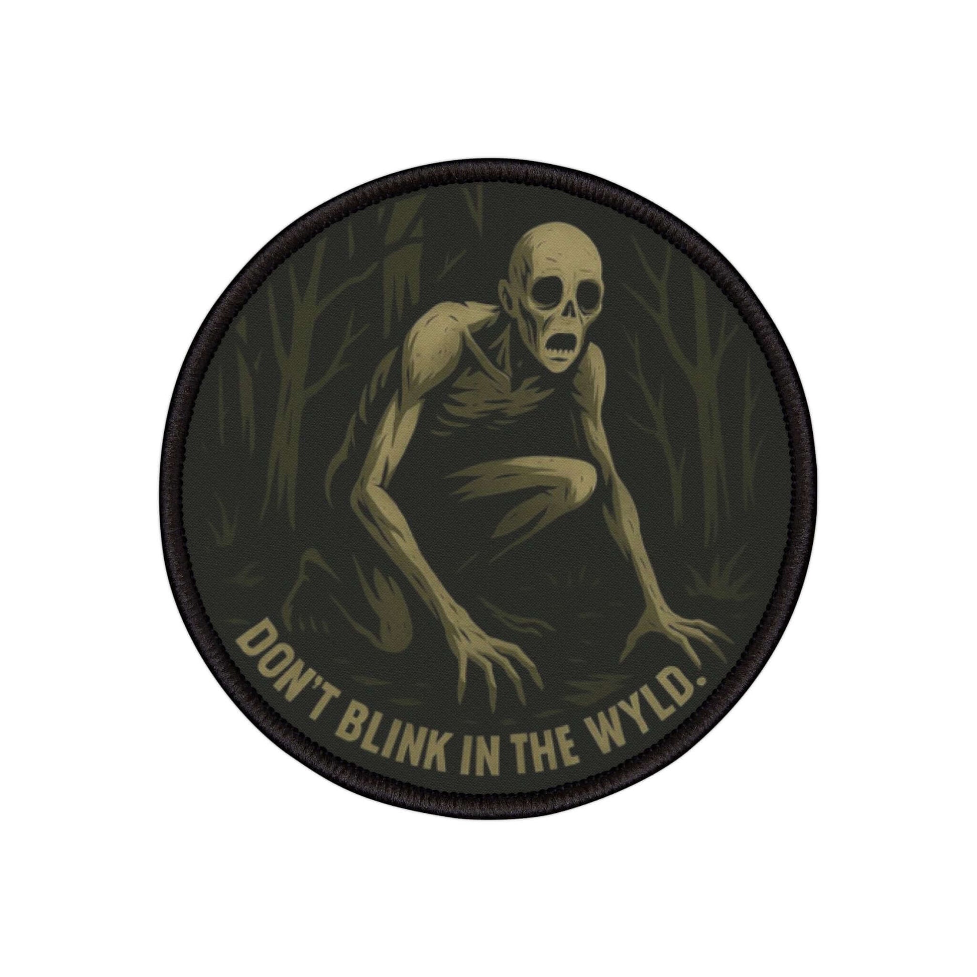 Wyld Peak Rake cryptid patch on a white background