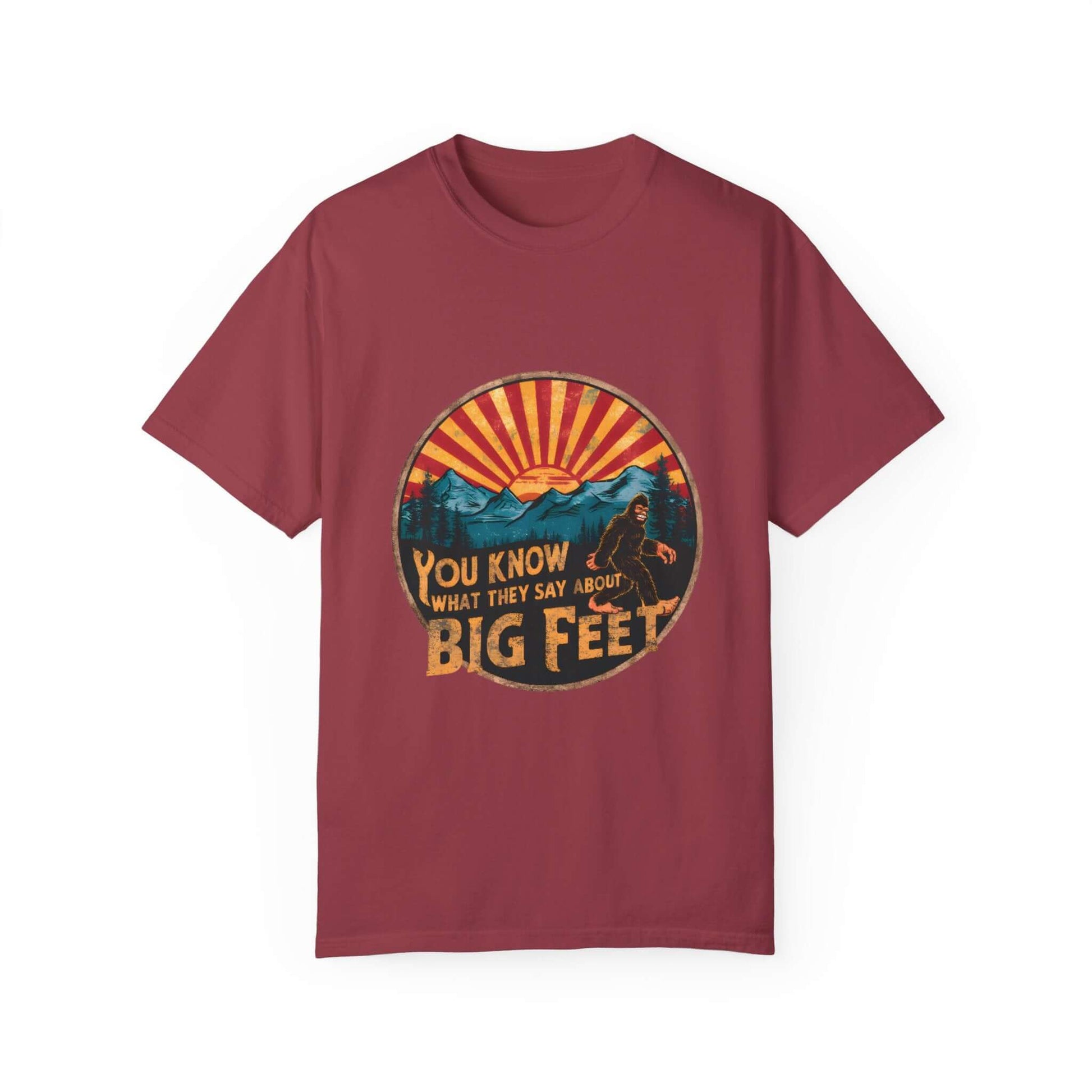 Stylish women’s Sasquatch design t-shirt, perfect blend of comfort and outdoor appeal.