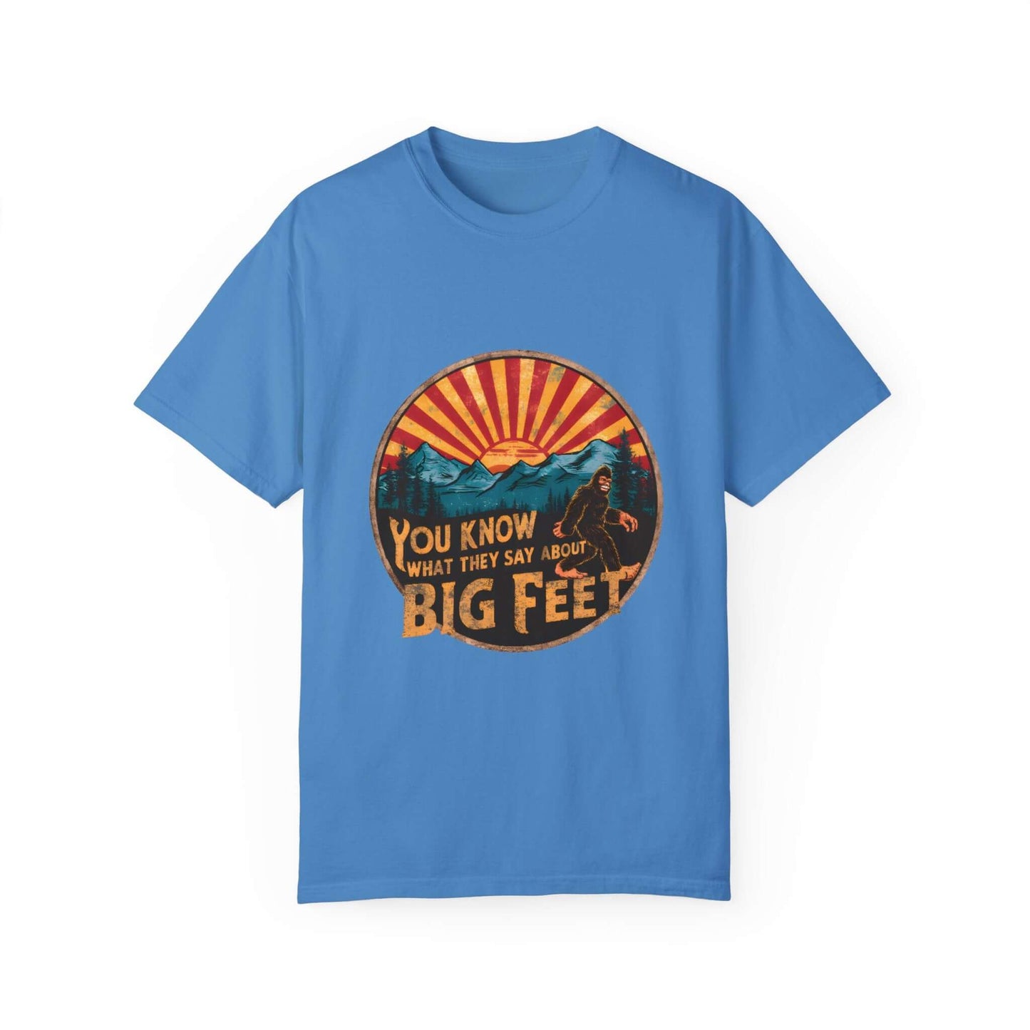 Outdoor-inspired Bigfoot Sasquatch women’s t-shirt, great for exploring trails.