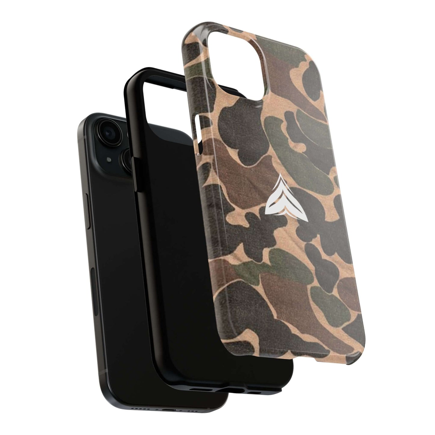 Camouflage phone case with military-grade durability, made for outdoor adventures and daily use, inspired by WW2