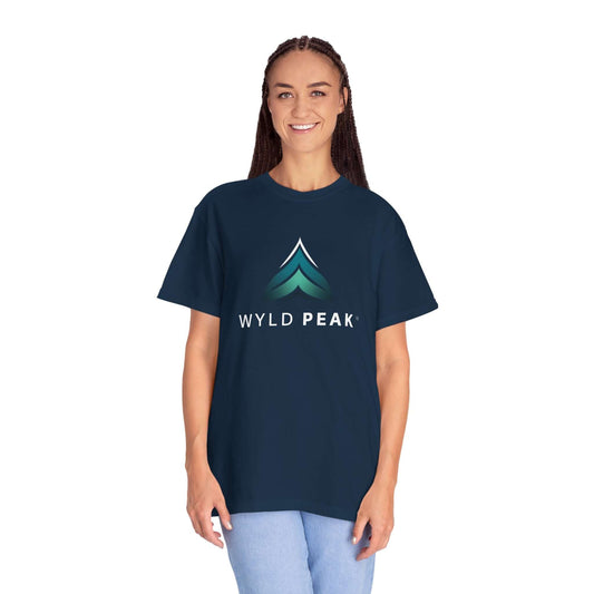 Women’s gym t-shirt with bold Wyld Peak logo, designed for active lifestyles.