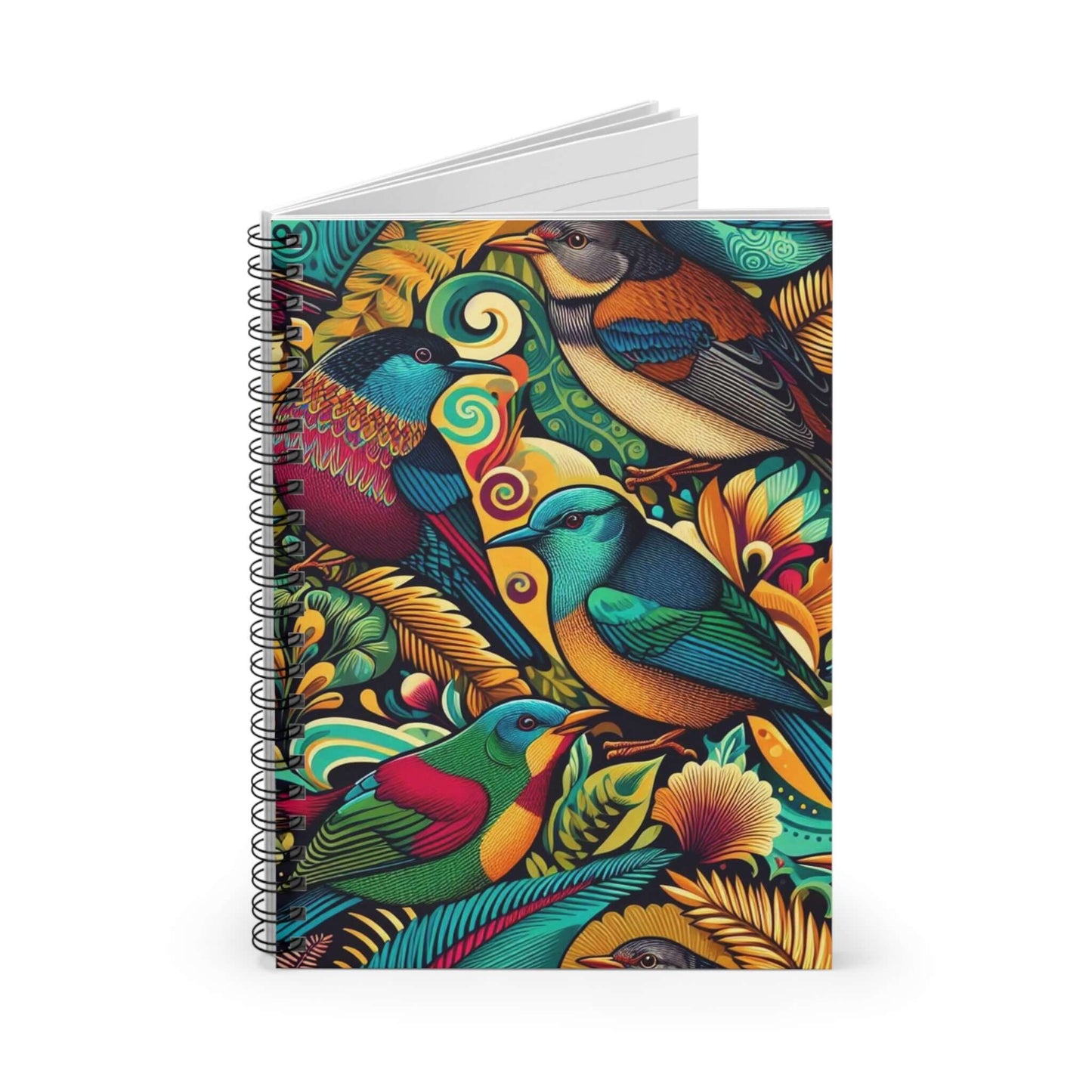 NZ Native Birds Spiral Notebook, Ruled Line | Artistic Design for Everyday Use | Perfect Gift for Writers, Him & Her - Wyld Peak