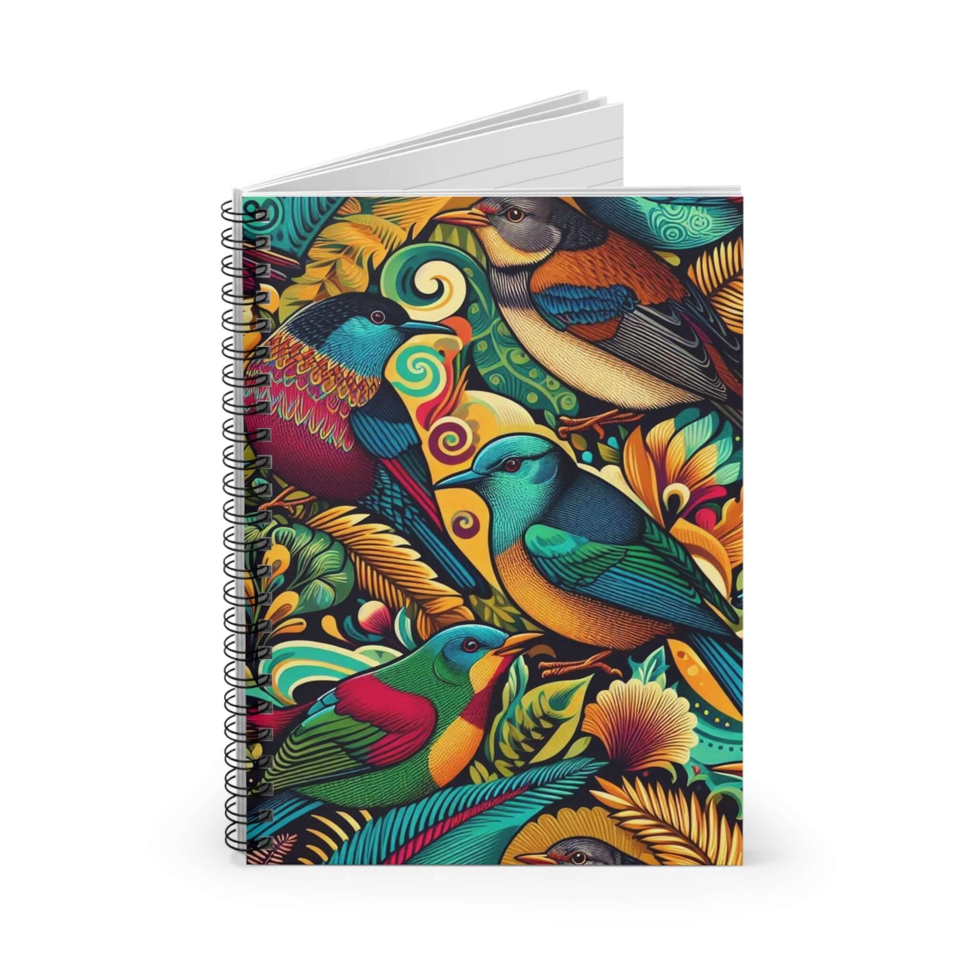 NZ Native Birds Spiral Notebook, Ruled Line | Artistic Design for Everyday Use | Perfect Gift for Writers, Him & Her - Wyld Peak