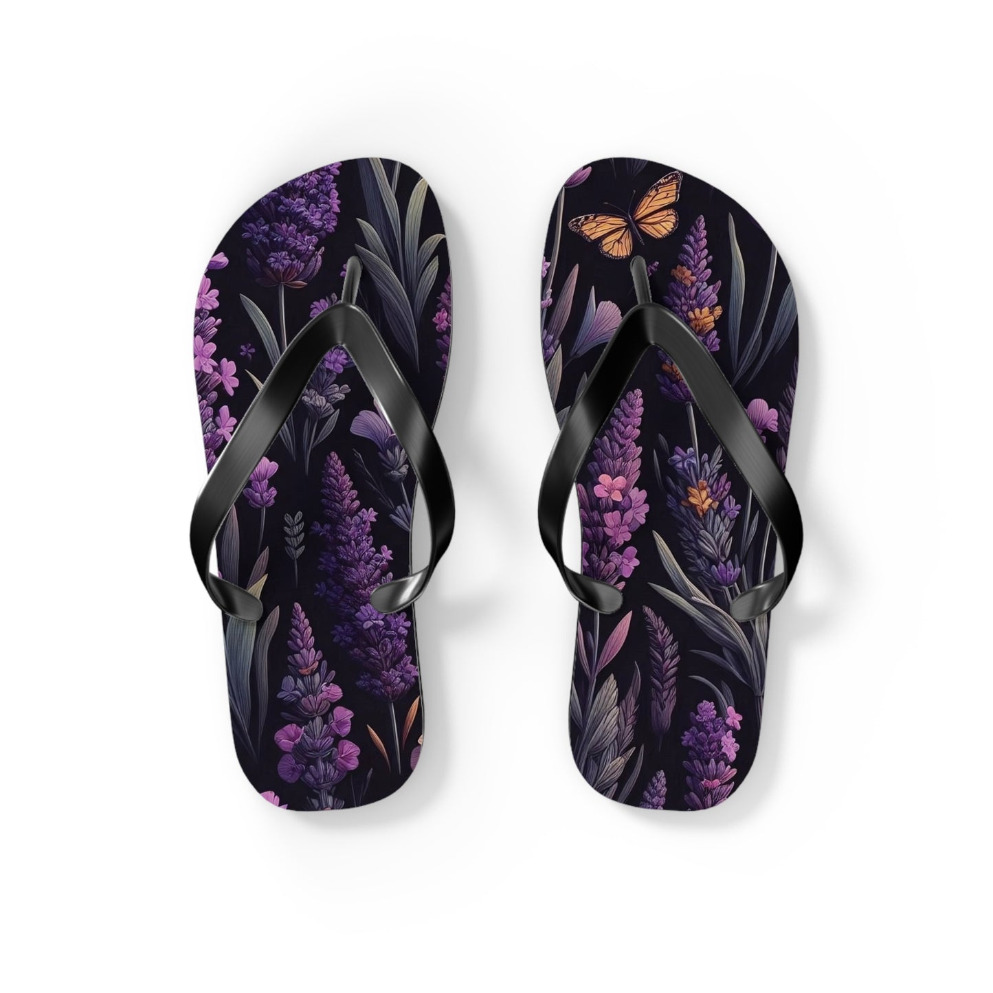 Lavender Floral Flip Flops