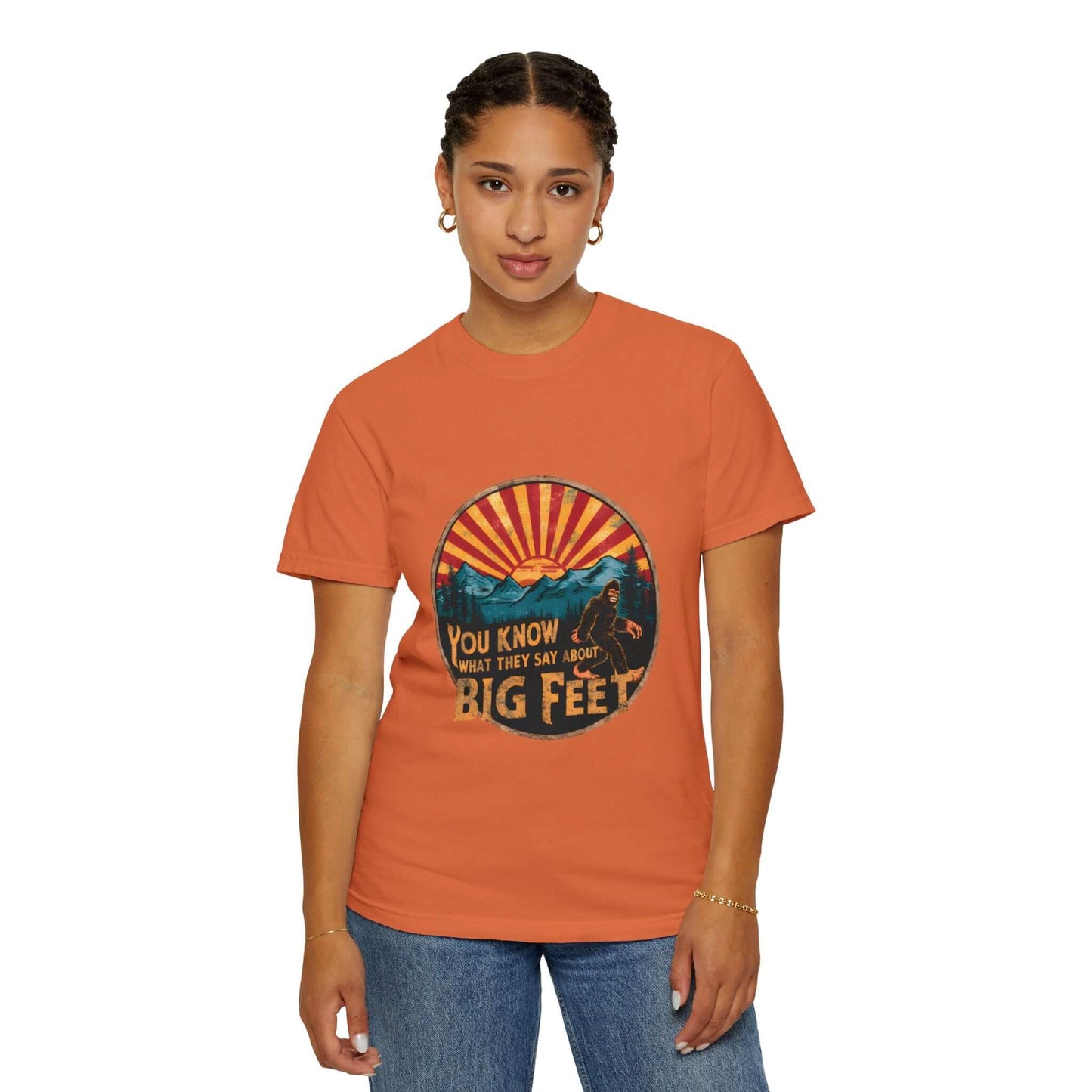 Premium women’s t-shirt with Sasquatch design, soft fabric for all-day comfort.