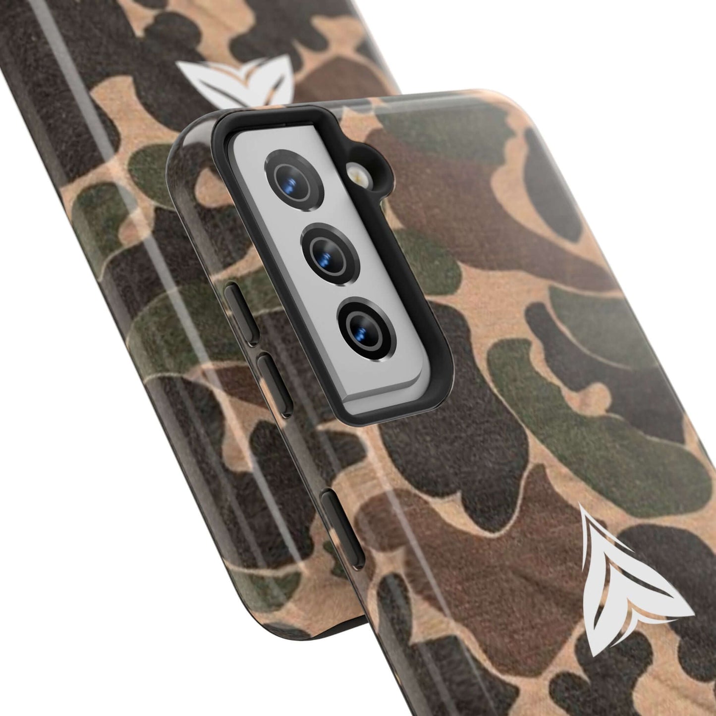 American-made tactical camo phone case, inspired by WW2 and Vietnam war designs, ideal for daily protection