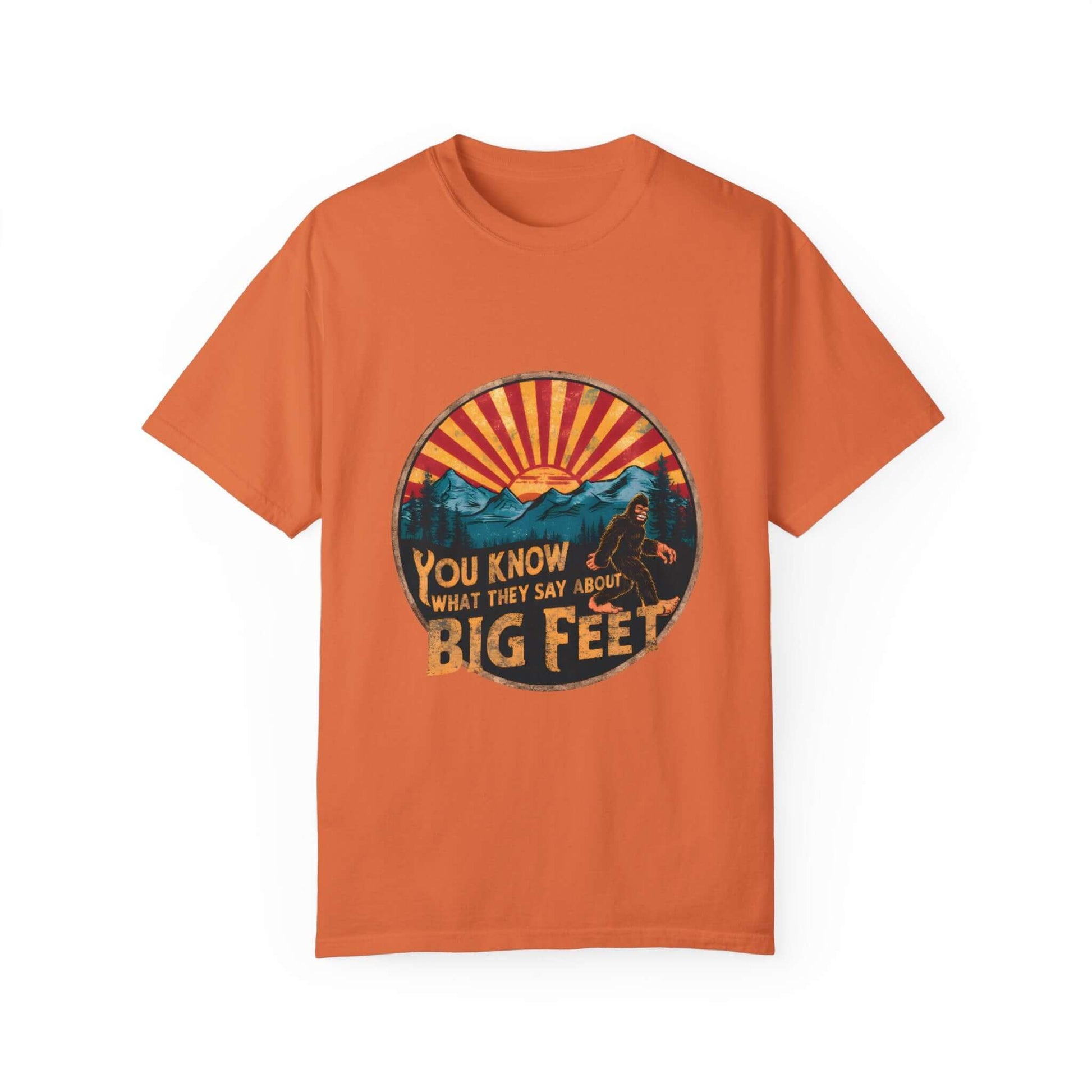 USA-made Bigfoot Sasquatch t-shirt for women, comfortable and eco-friendly.