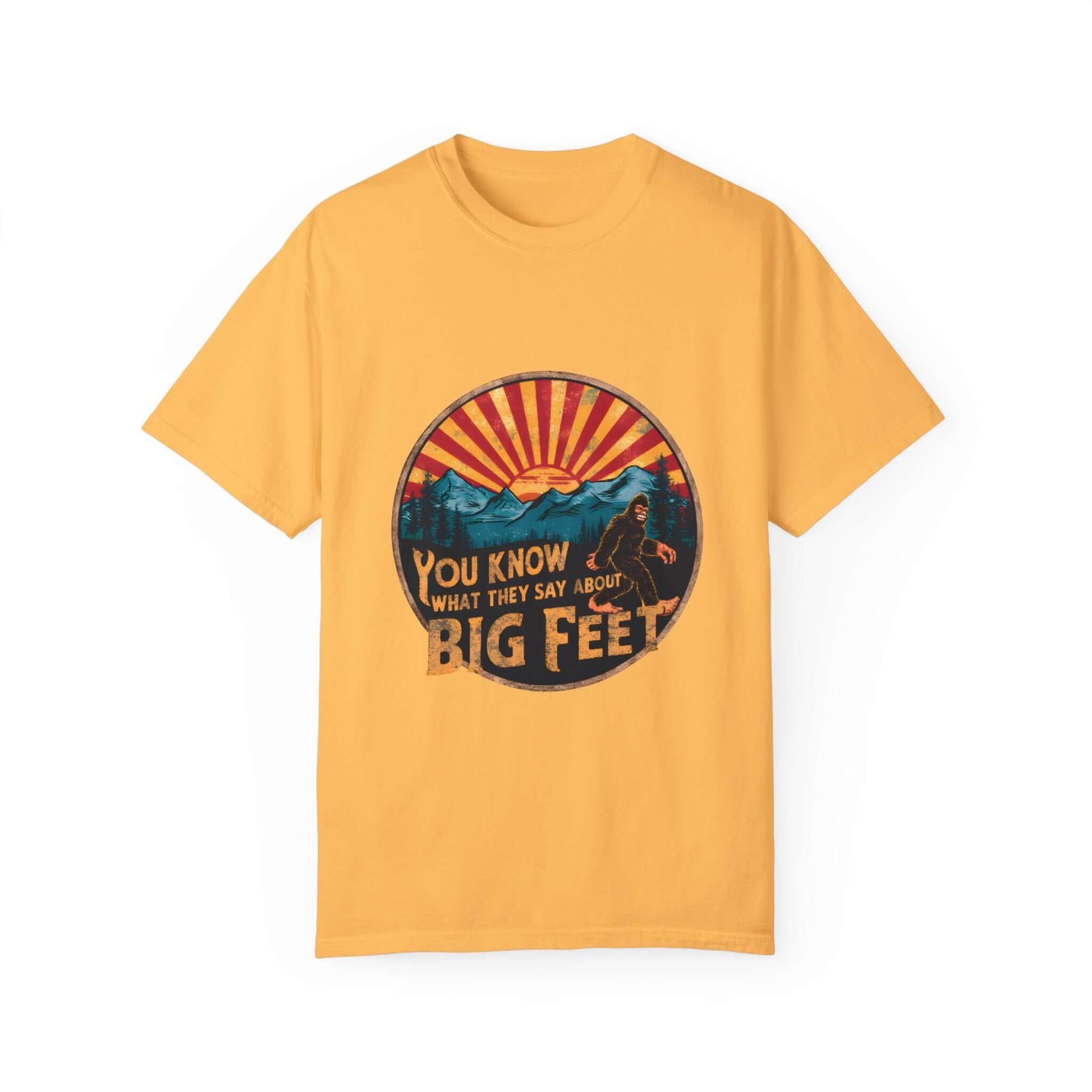 USA-crafted Bigfoot women’s t-shirt, great for hiking and outdoor enthusiasts.