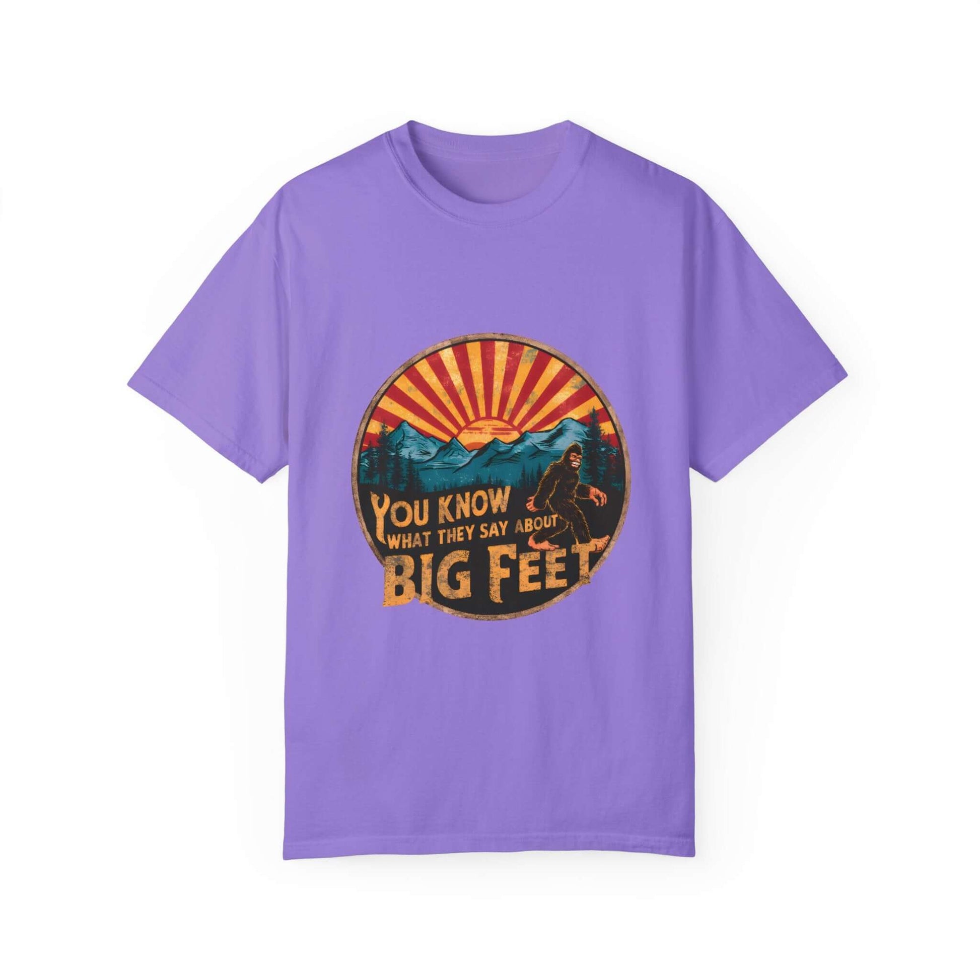 Classic women’s Bigfoot Sasquatch t-shirt, ideal for nature and outdoor enthusiasts.