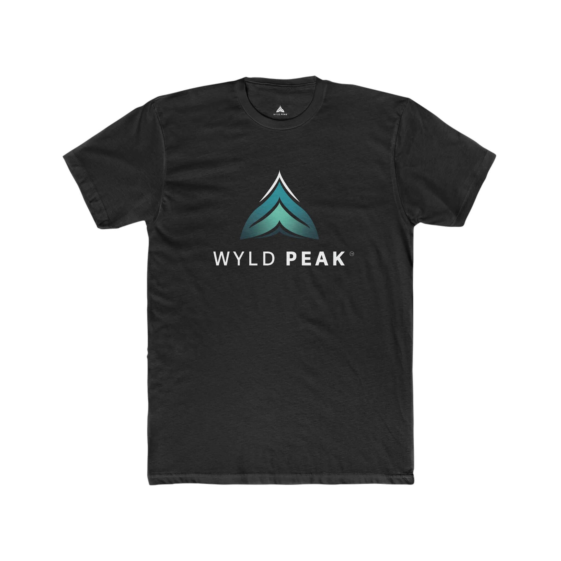 Wyld Peak men’s ringspun cotton tee, designed for style and performance at the gym in black.