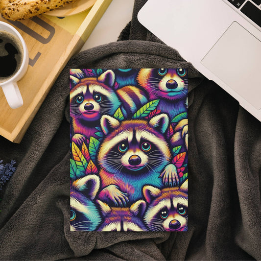 Raccoon Floral Hardcover Journal Matte Notebook Elegant Writing Diary Gift for Writers Diary