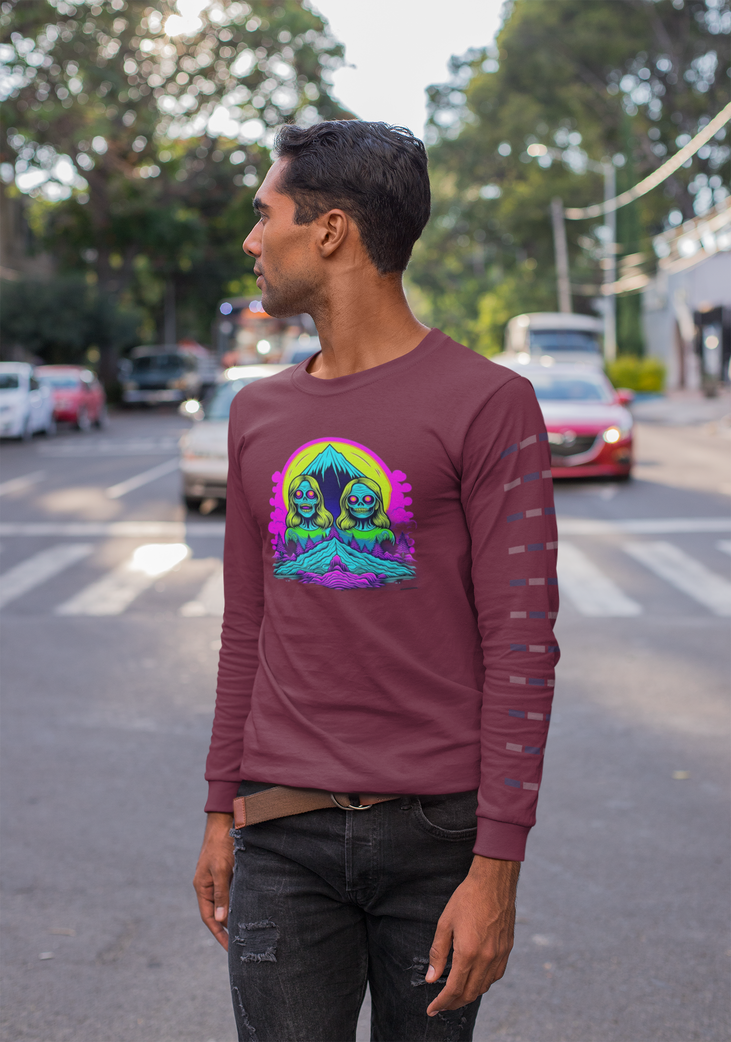 Zombie Peak Ultra Cotton Long Sleeve T-Shirt – Adventure-Ready Graphic Tee