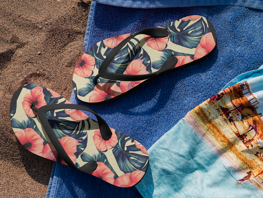 Poppy Floral Flip Flops