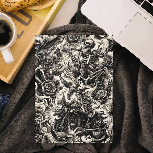 Rebel Bones Goth Spooky Art Hardcover Journal – 150 Lined Pages, Cute Notebook for Journaling, Planning | Gift-Ready
