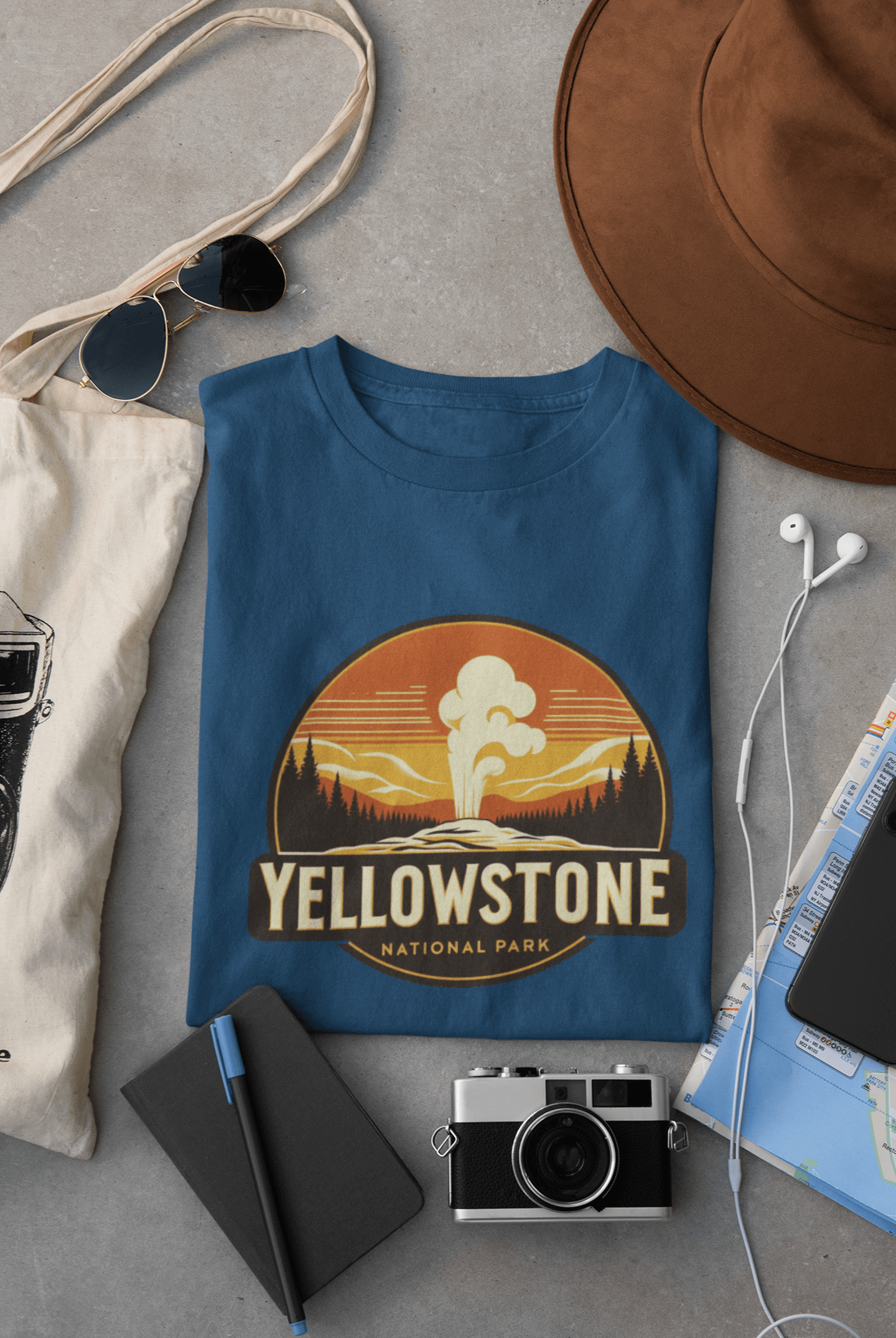 Yellowstone Old Faithful Shirt – Eco-Friendly National Park Tee, Classic Fit