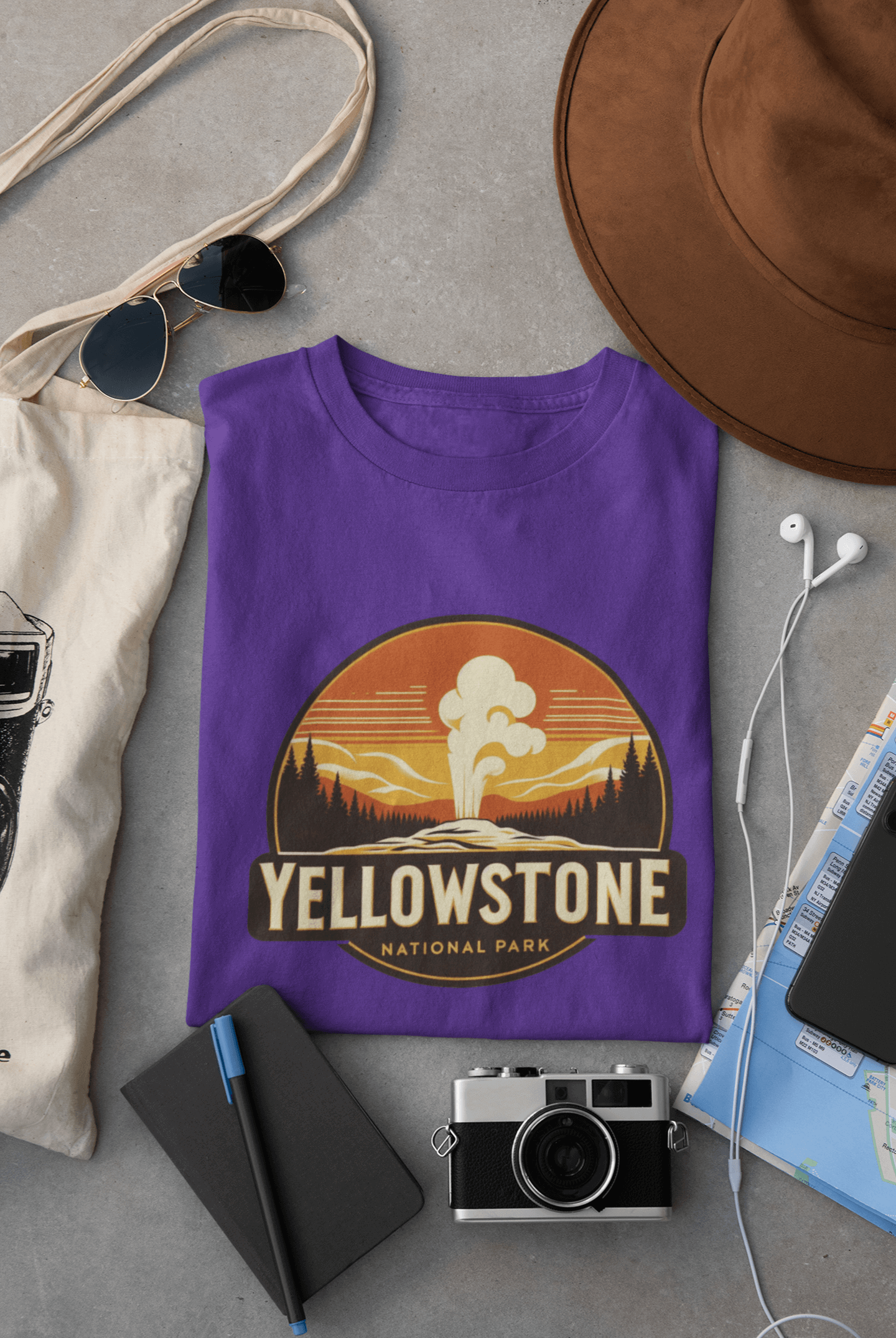 Yellowstone Old Faithful Shirt – Eco-Friendly National Park Tee, Classic Fit