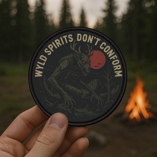 Don’t Pet the Skinwalker – 3-Inch Wyld Iron on Patch for Jackets, Backpacks, Hiking Gear