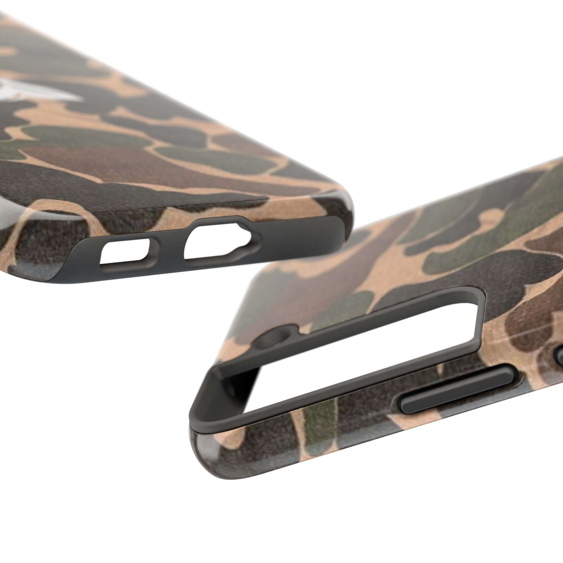WW2 and Vietnam-inspired camo phone case, tactical design for rugged outdoor protection, American-crafted