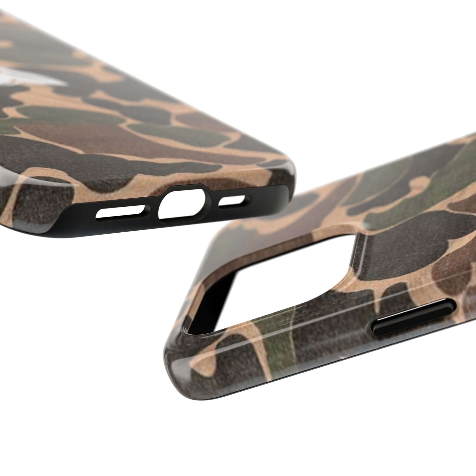 American-made camouflage phone case, designed for tactical use and outdoor durability, WW2 military-inspired