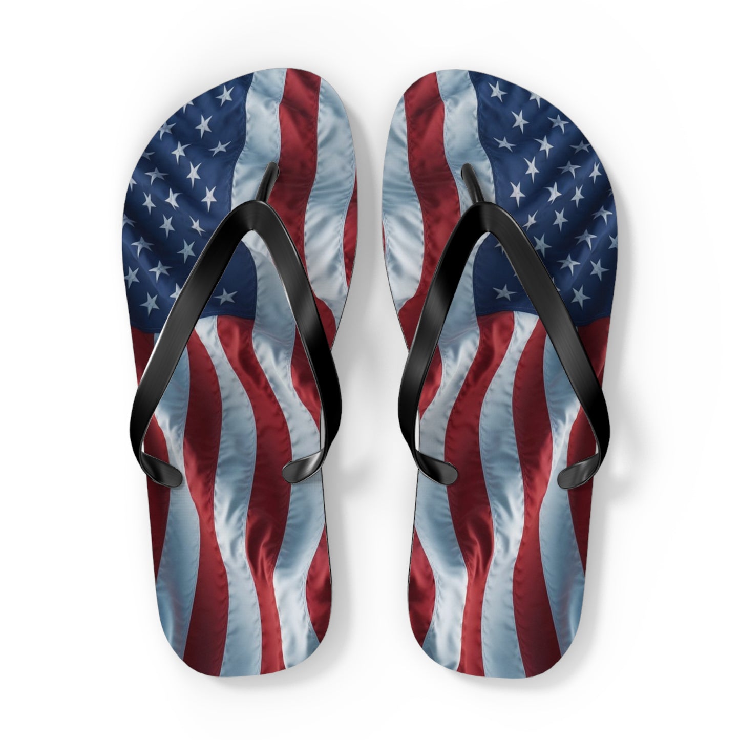 USA Flag Flip Flops | Patriotic Red, White & Blue Sandals | Stars and Stripes Beach Shoes | American Themed Summer Footwear
