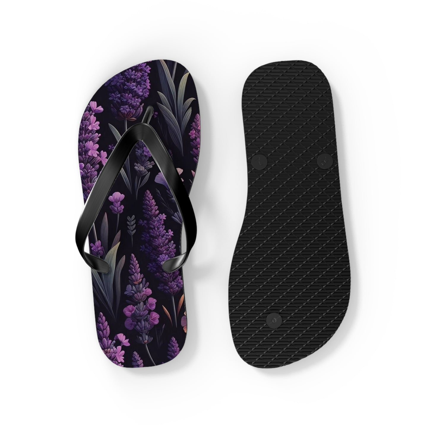 Lavender Floral Flip Flops
