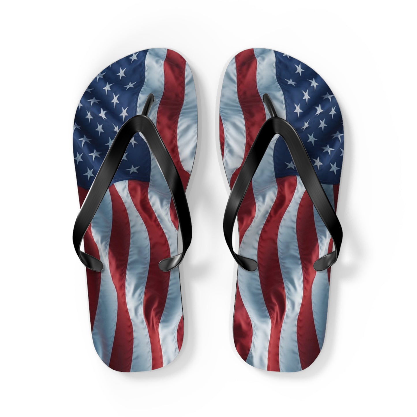 USA Flag Flip Flops | Patriotic Red, White & Blue Sandals | Stars and Stripes Beach Shoes | American Themed Summer Footwear