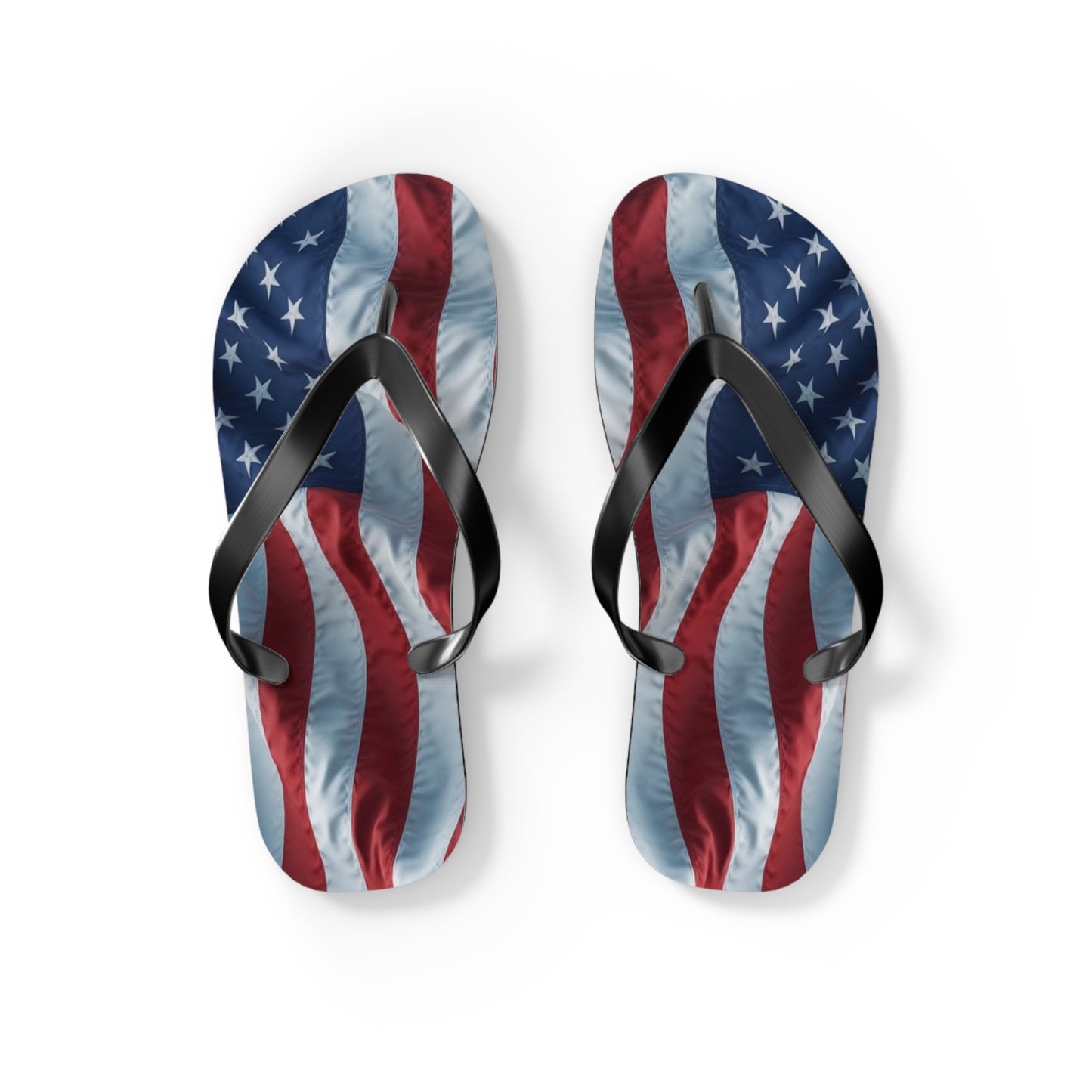 USA Flag Flip Flops | Patriotic Red, White & Blue Sandals | Stars and Stripes Beach Shoes | American Themed Summer Footwear