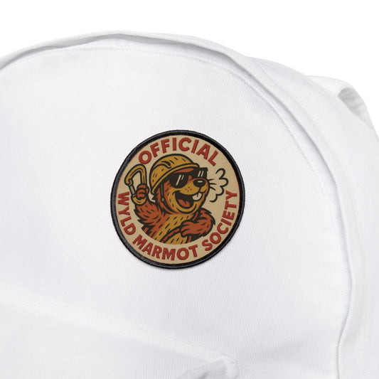 Official Wyld Marmot Society Iron On Patch – Chaos, Carabiners, and Certified Mayhem