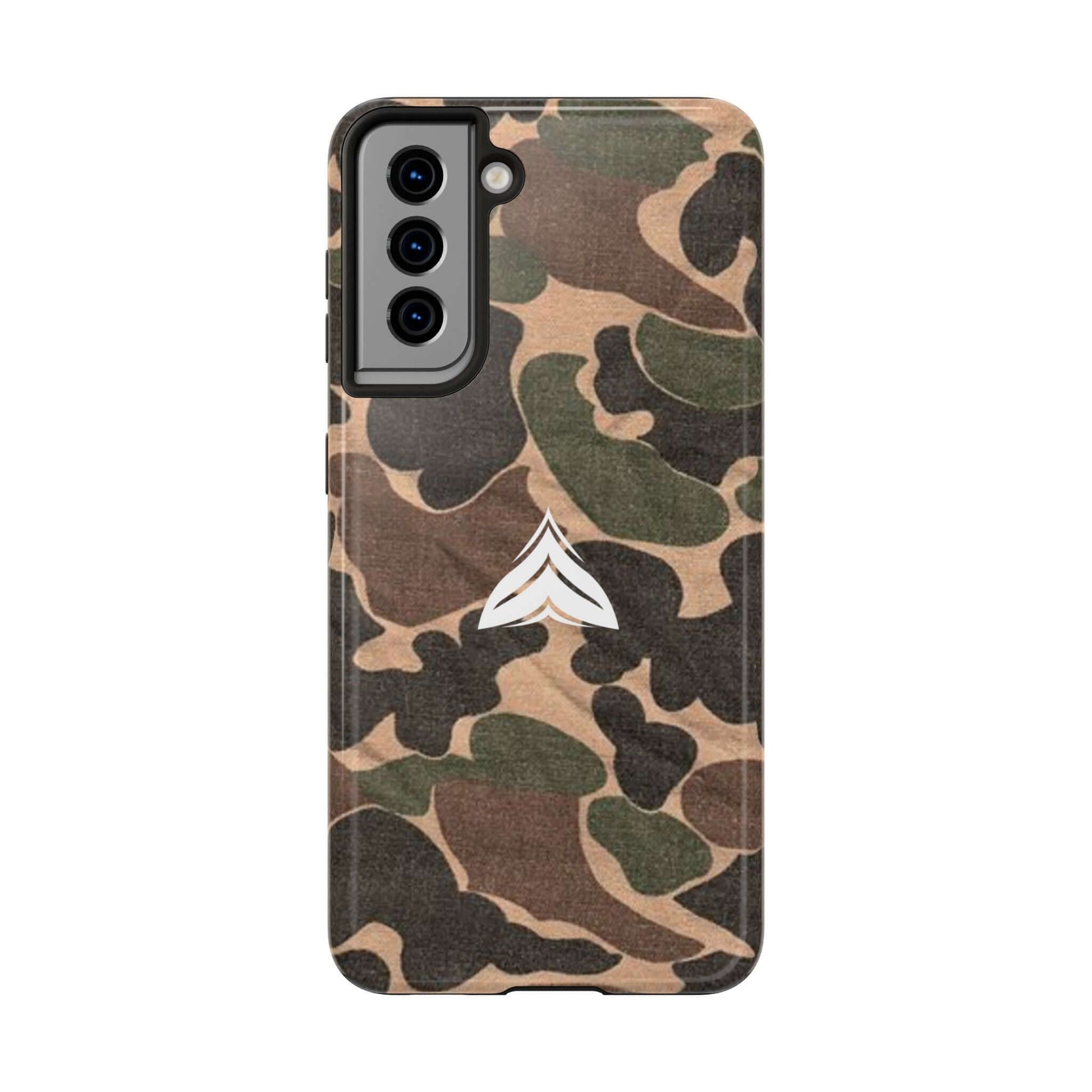 Heritage-inspired camo phone case, built to withstand the elements, ideal for adventurers and explorers