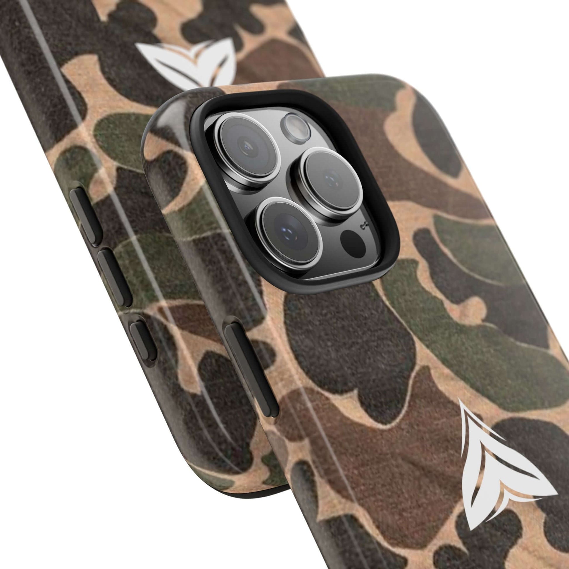 USA-made camouflage phone case, designed for rugged outdoor use and daily wear, inspired by classic Vietnam military patterns
