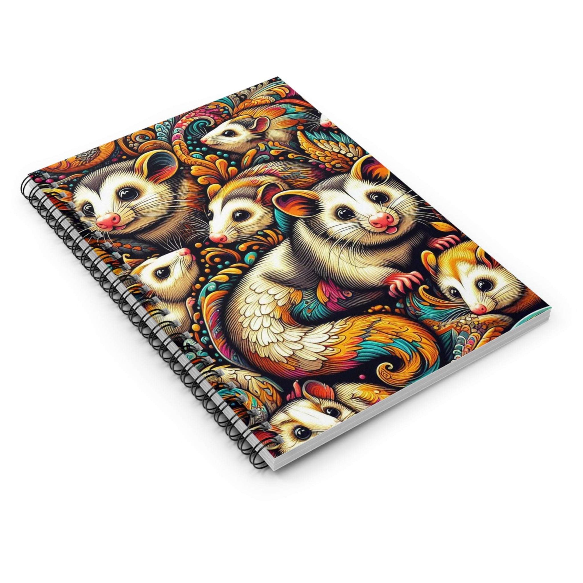 Trippy Possum Spiral Notebook, Ruled Line ,Artistic Design, Everyday Use, Gift for Writers, Him & Her