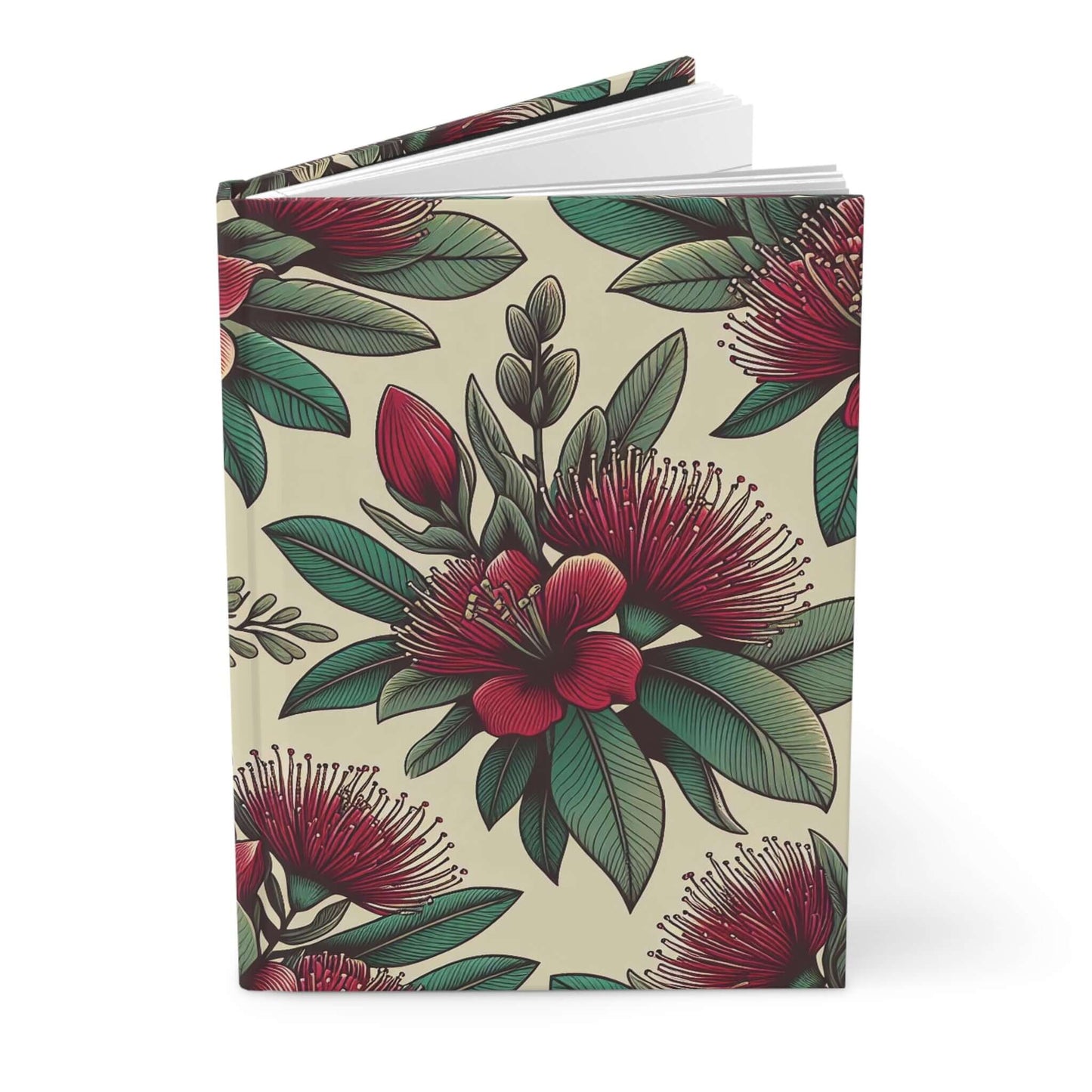Pohutukawa Floral Hardcover Journal | Matte Finish Notebook | Elegant Writing Diary - Wyld Peak
