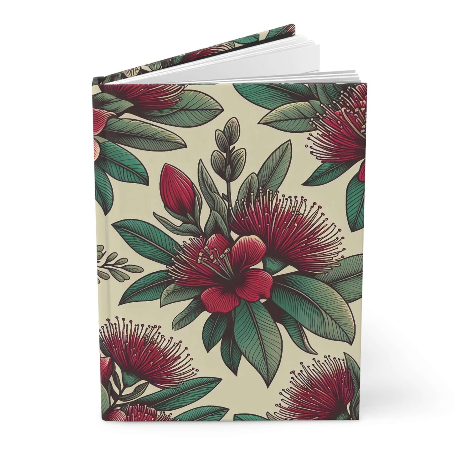 Pohutukawa Floral Hardcover Journal | Matte Finish Notebook | Elegant Writing Diary - Wyld Peak