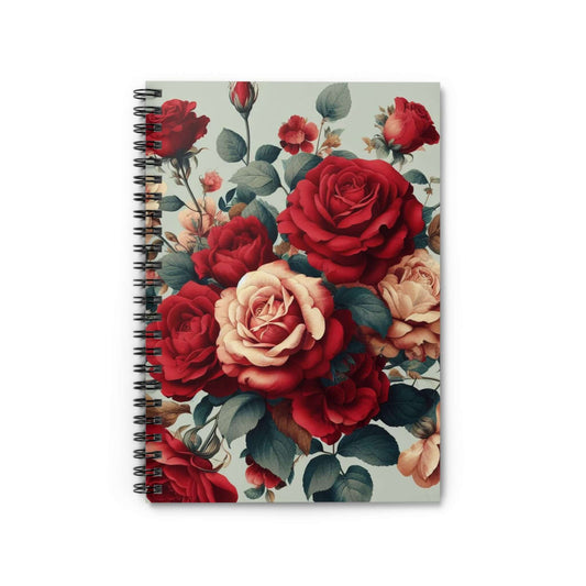 Rose Floral Spiral Notebook, Ruled Line | Artistic Design for Everyday Use | Perfect Gift for Writers, Him & Her - Wyld Peak