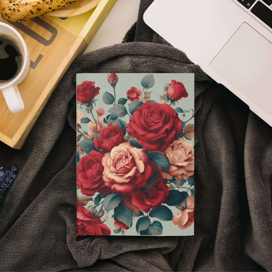 Rose Floral Hardcover Journal | Matte Finish Notebook | Elegant Writing Diary - Wyld Peak