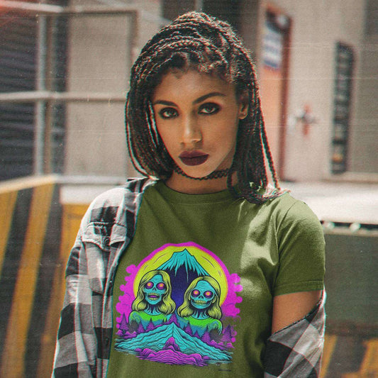Zombie Peak Women's Organic Cotton T-Shirt – Edgy & Sustainable Adventure Tee
